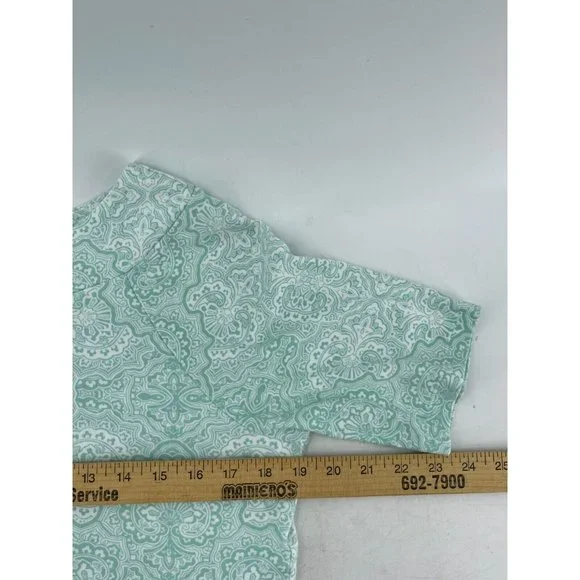 Jones New York Signature Women's Short Sleeve Green Shirt Top Size Large - Picture 7 of 9